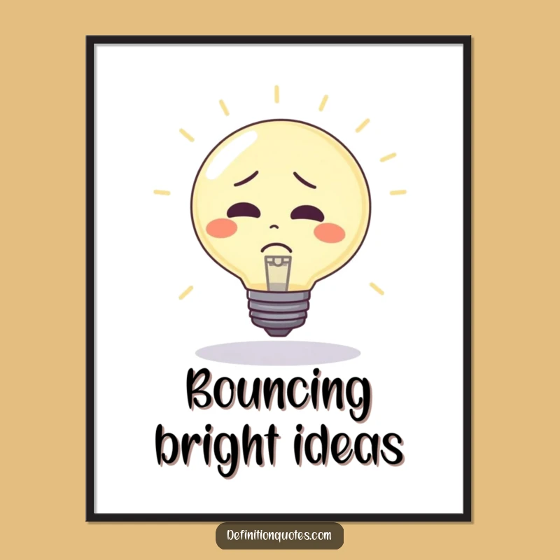 Funny Lightbulb Digital Art: Bouncy Confusion - Printable Humorous Decor Gift