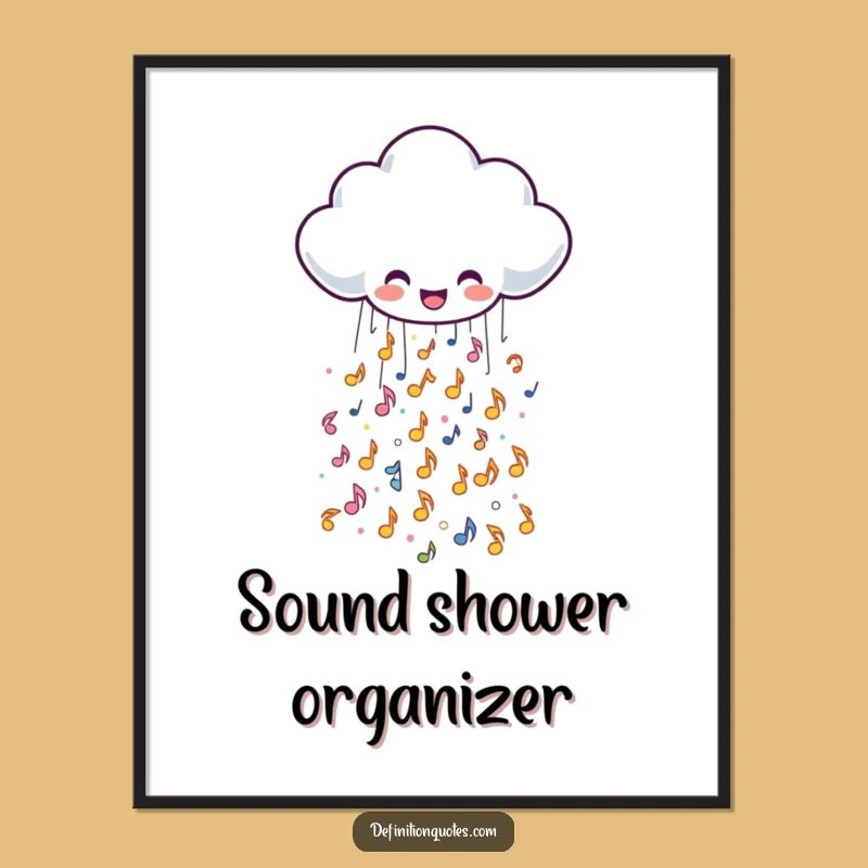 Funny Music Cloud Rain Digital Art: Instant Wall Decor for Melody Lovers