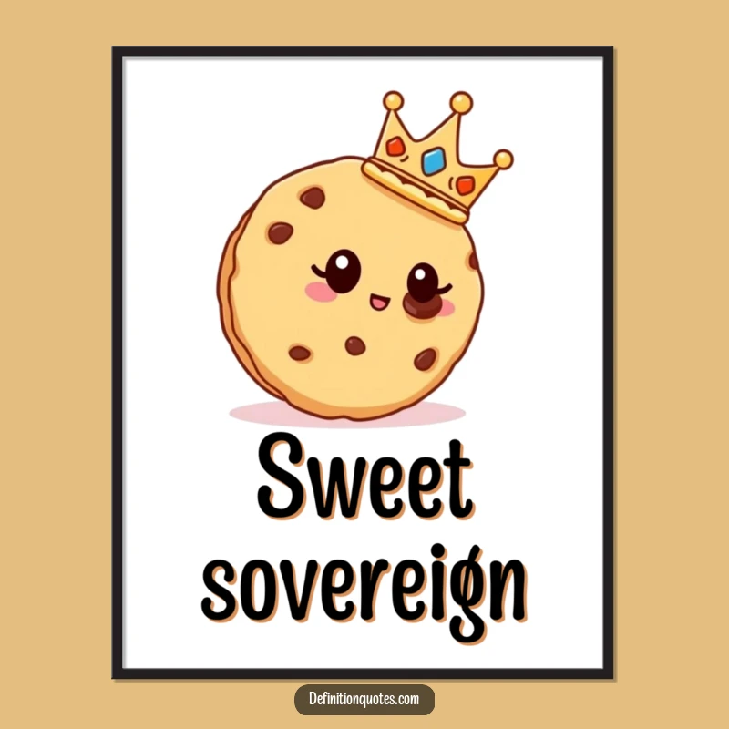 Funny Royal Cookie Digital Art: Regal Charm, Instant Funny Decor Gift
