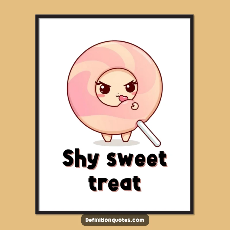 Funny Shy Donut Digital Art: Hilarious Sweet Treat Printable Decor