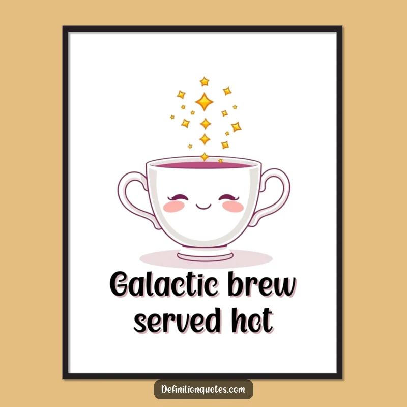 Funny Teacup Star Pouring Digital Print - Whimsical Art for Instant Magical Decor