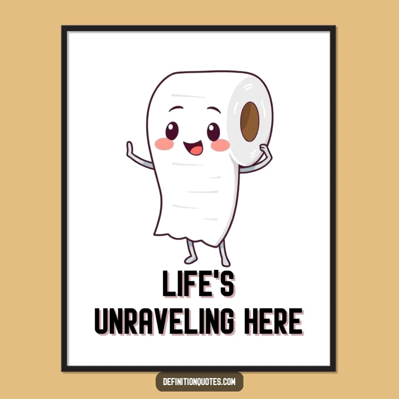 Funny Toilet Paper Roll Digital Art: Instant Comical Bathroom Decor for Your Space