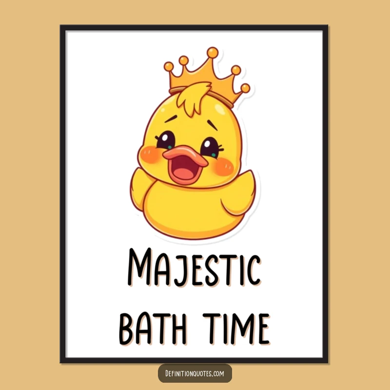 Funny Rubber Ducky Crown Digital Art: Shocked Joy Download, Instant Gift