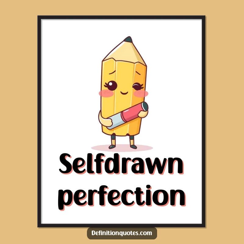 Funny Pencil Self-Portrait Digital Art: Artistic Humor Instantly