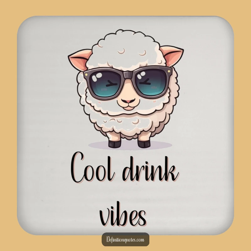 Funny Sheep Sunglasses Coaster: Protect Surfaces with Farmyard Laughs