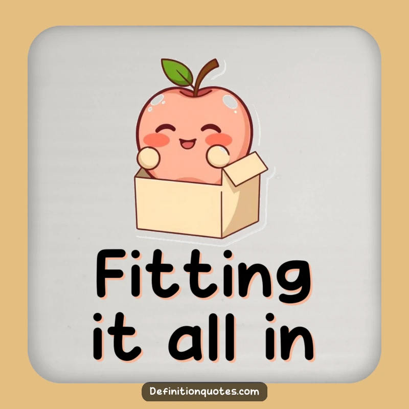 Funny Apple Fitting Box Coaster - Hilarious Drink Accessory