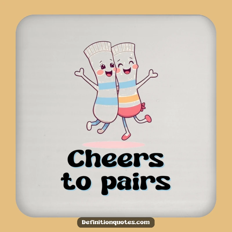 Funny Cheerful Sock Dance Coaster - Protect Surfaces with Whimsical Mismatched Art
