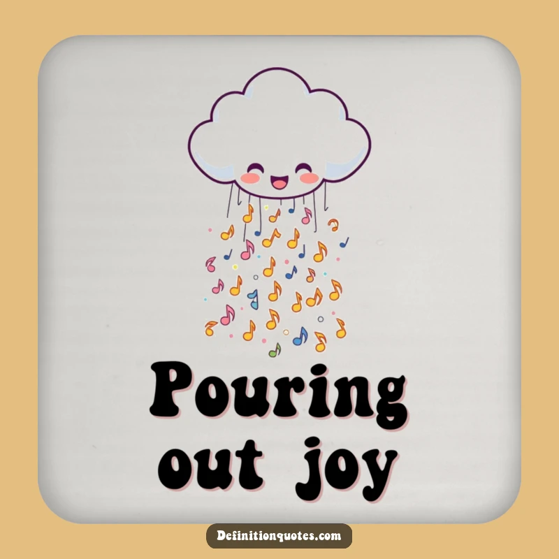 Funny Music Cloud Rain Drink Coaster: Protect Surfaces with Musical Charm