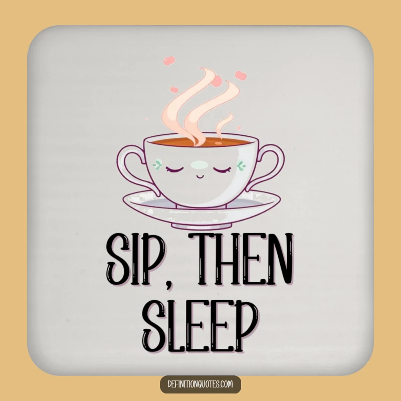 Funny Napping Teacup Coaster: Steam Dream Decor, Chic Gift
