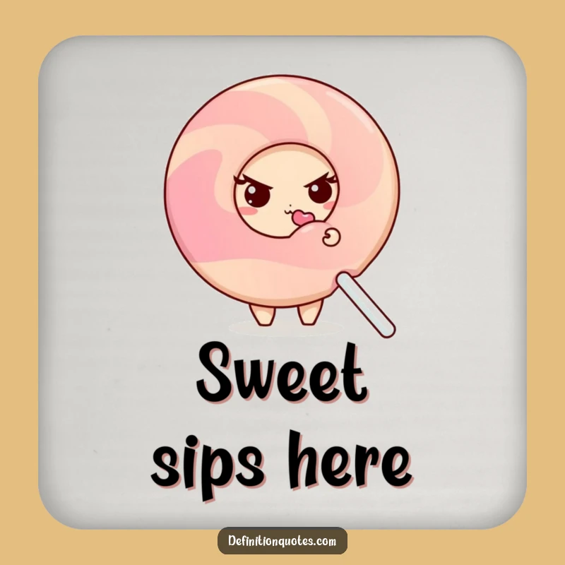 Funny Shy Donut Coaster: Hilarious Sweet Treat Drink Protector