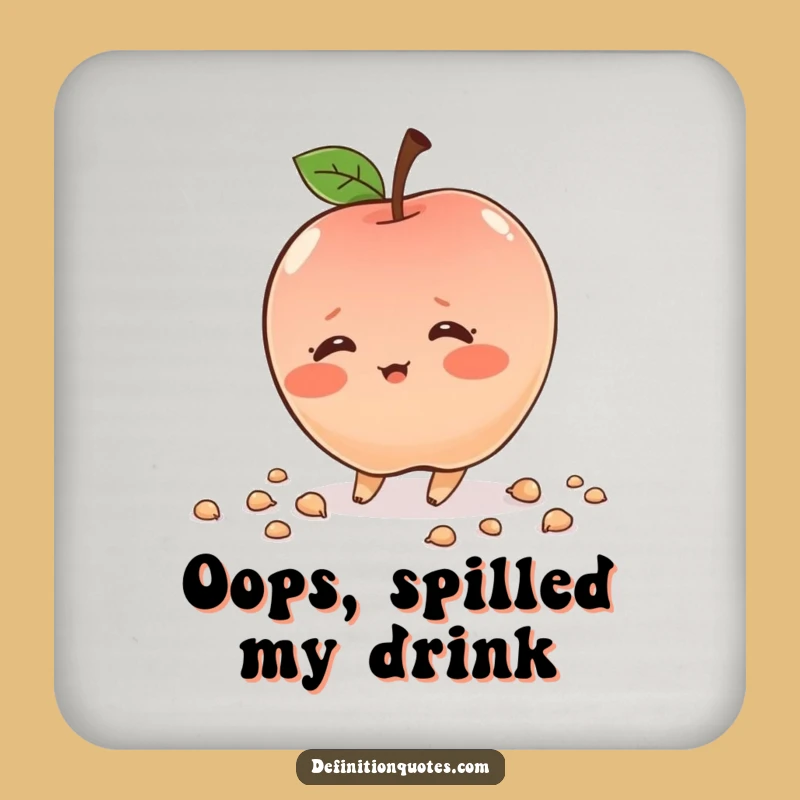 Funny Tripping Apple Coaster: Sip with Sweet Clumsiness