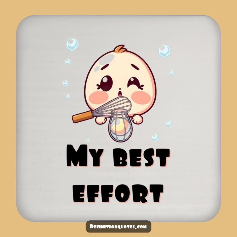 Funny Whisk Fail Drink Coaster: Protect Surfaces with Hilarious Kitchen Charm