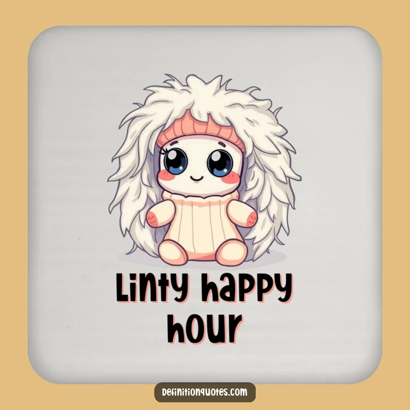 Funny Kawaii Sock Lint Monster Coaster - Hilarious Protection for Drink Tables