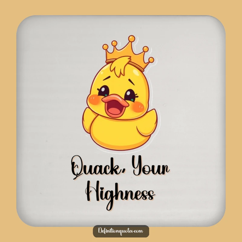 Funny Rubber Ducky Crown Coaster: Shocked Joy Decor, Chic Gift