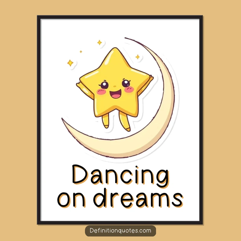 Funny Star Dancer Poster: Twinkling Moonlit Celestial Art Gift
