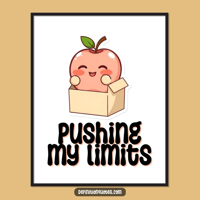 Funny Apple Fitting Box Poster - Comical Art Gift