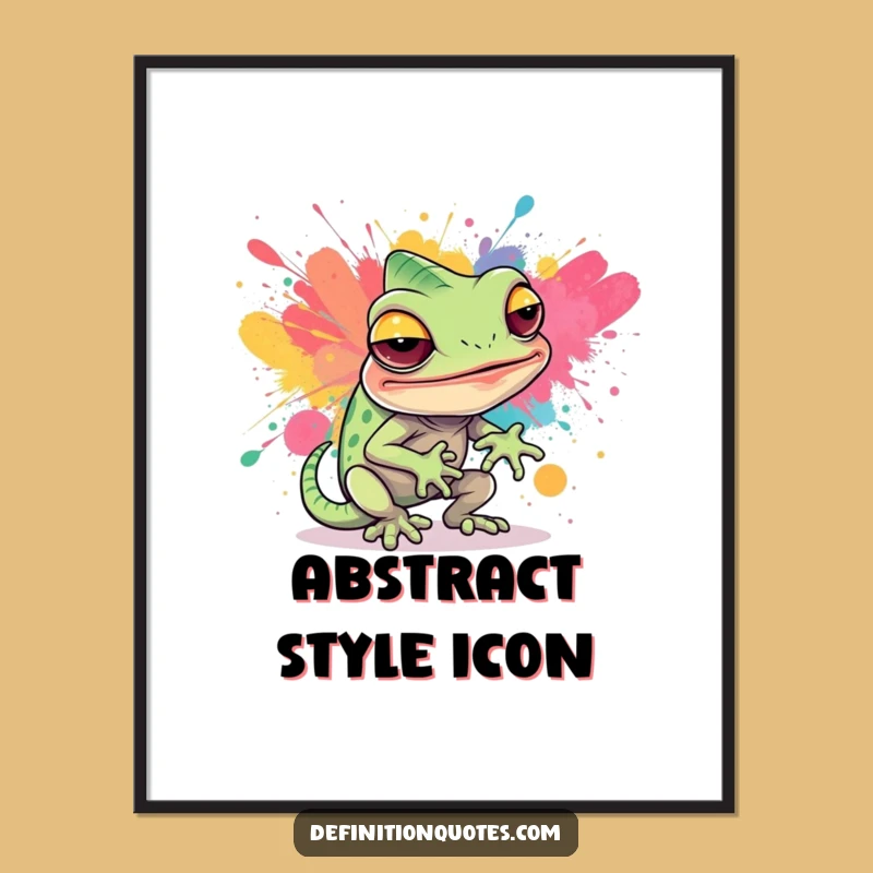 Funny Chameleon Paint Poster: Vibrant Wall Art for Art Lovers