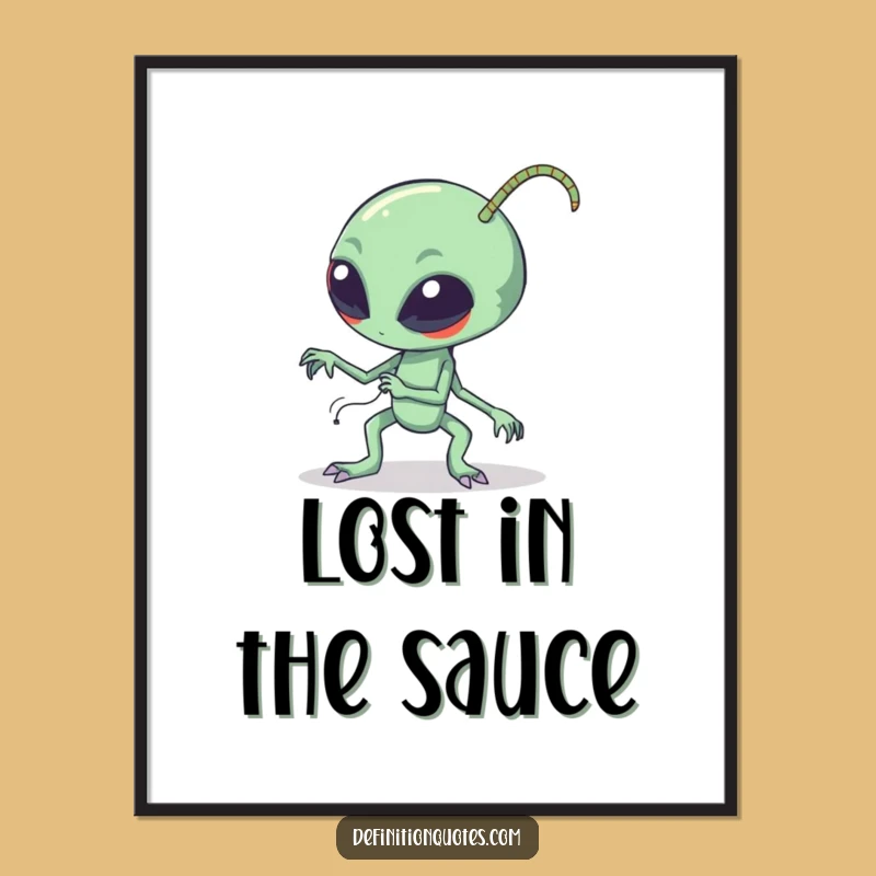 Funny Clumsy Alien Poster - Hilarious Sci-Fi Character Tripping Art Print for Wall Decor