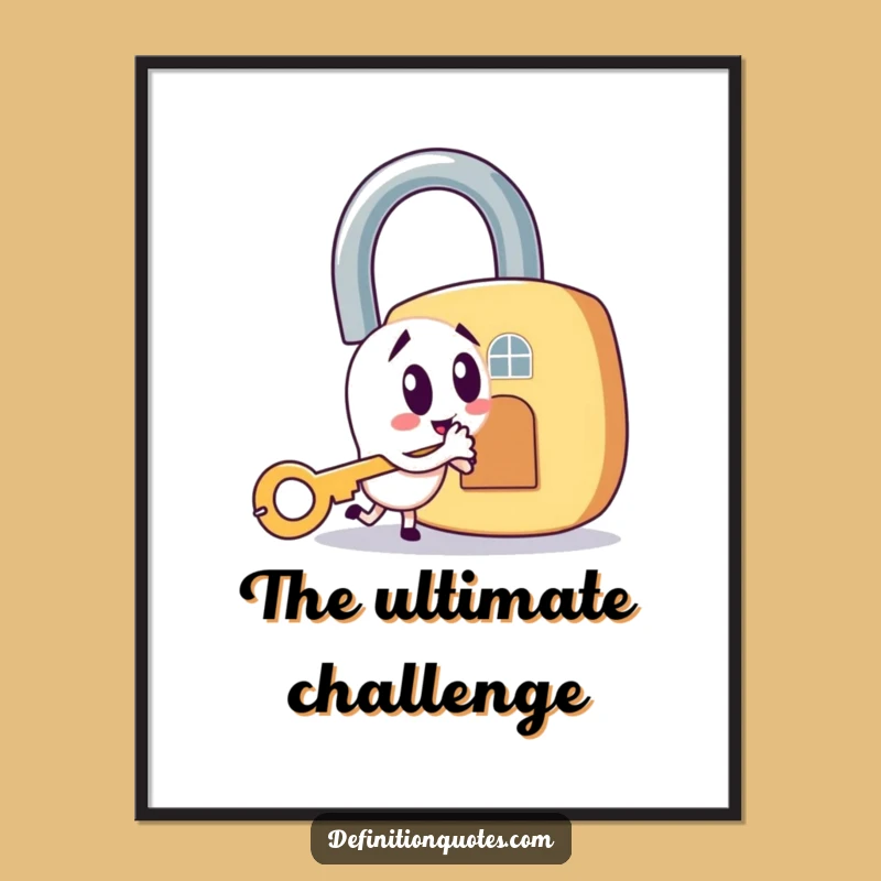 Funny Key & Padlock Poster - Intriguing Art Unlocking Fun, Wall Decor Gift