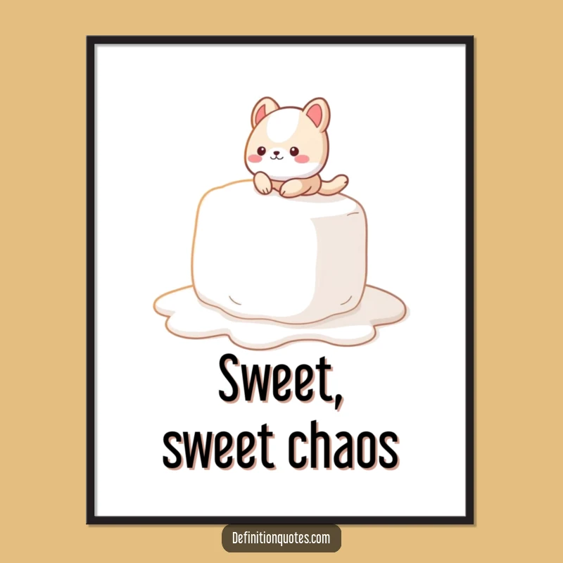 Funny Marshmallow Slip Poster: Cute Animal Art, Great Funny Gift
