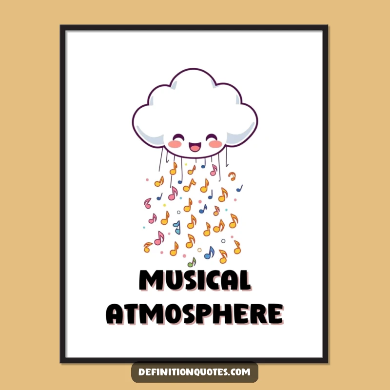 Funny Music Cloud Rain Poster: Bring Joyful Melodies to Your Walls