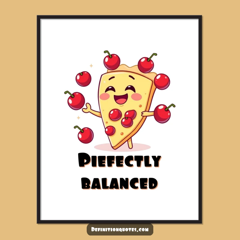Funny Pie Juggling Poster: Hilarious Wall Art for Whimsical Kitchens