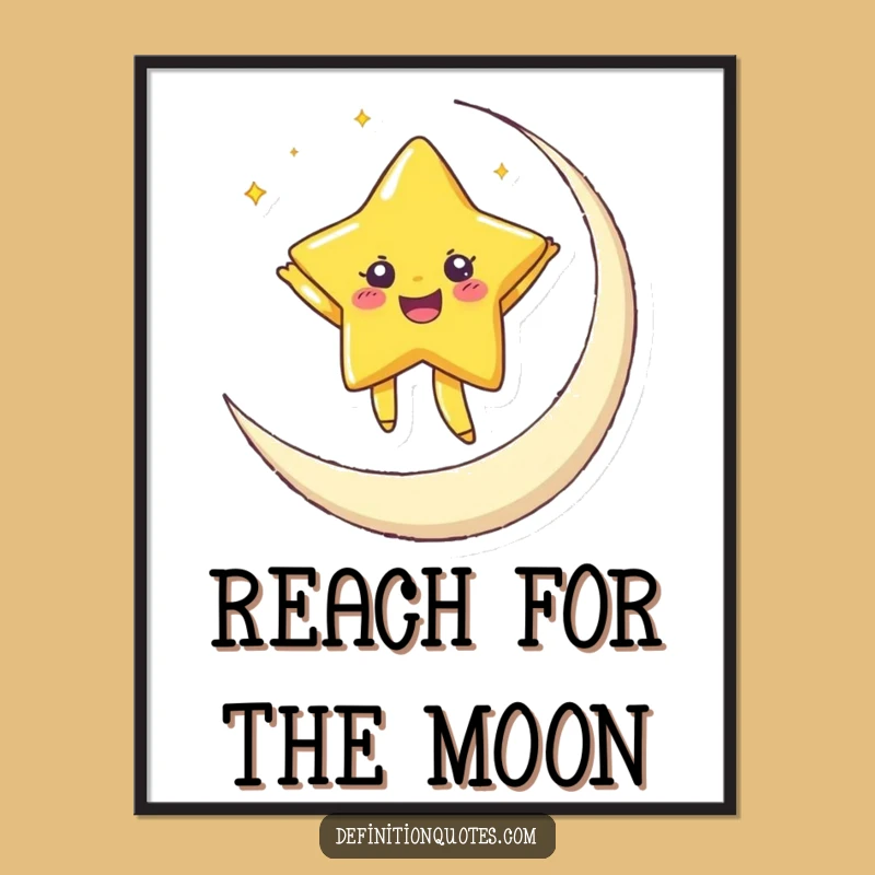 Funny Star Moon Poster: Joyful Celestial Dancer Art for Your Wall