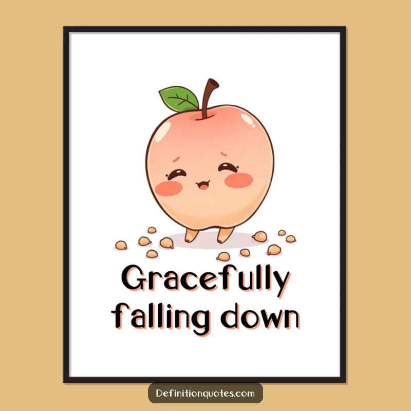 Funny Blushing Apple Poster: Sweet and Hilarious Wall Art