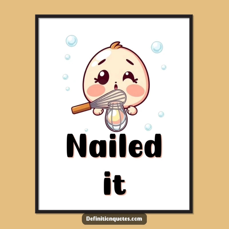 Funny Whisk Fail Poster: Hilarious Kitchen Art for Aspiring Bakers