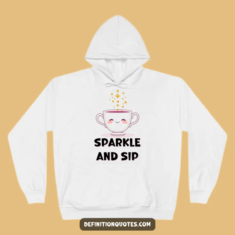 Cozy Funny Teacup Hoodie Pouring Stars - Warm & Whimsical Graphic Hoodie Gift