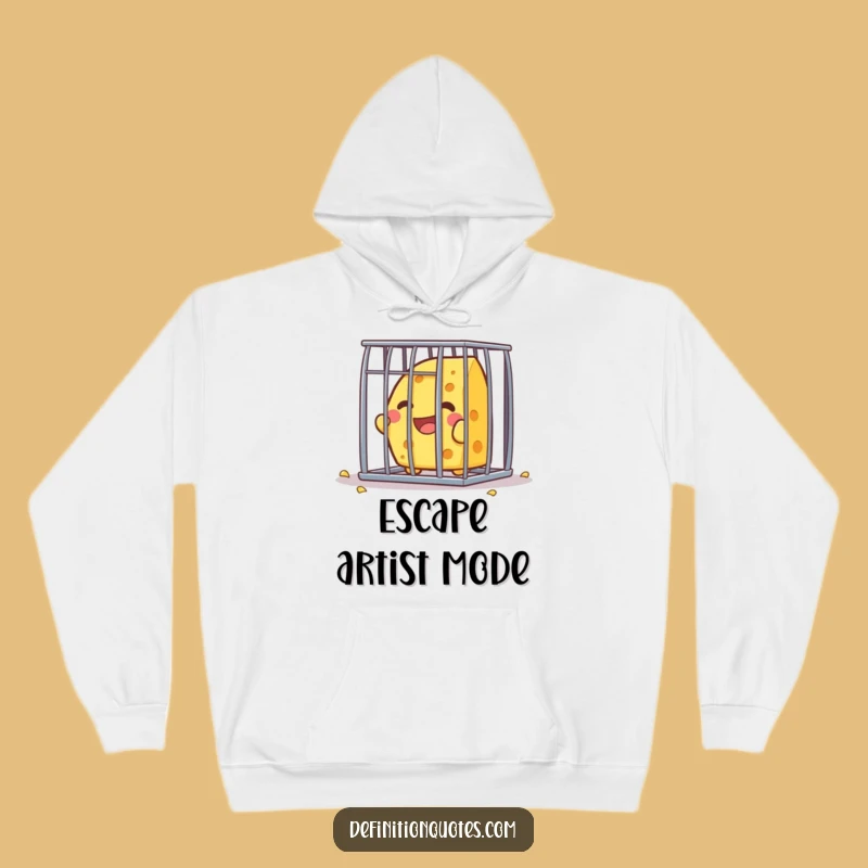 Funny Kawaii Cheese Escape Hoodie - Cozy & Hilarious Gift for Food Lovers