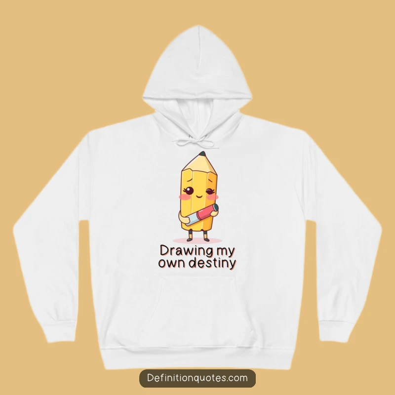 Funny Blushing Pencil Hoodie: Cozy Artist's Self-Doubt Comfort Gift