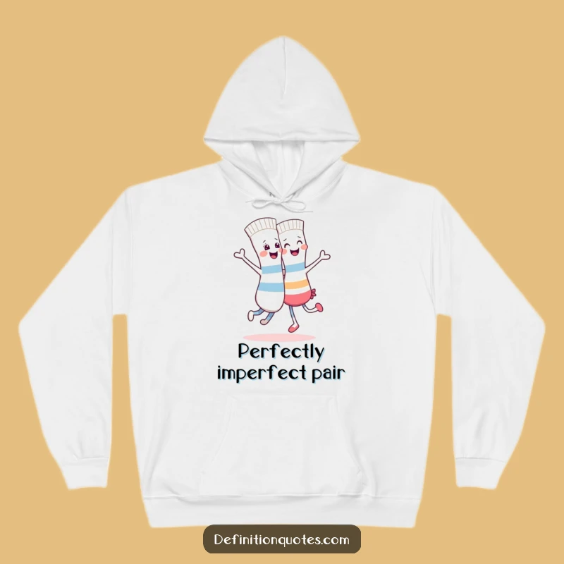 Funny Cheerful Sock Dance Hoodie - Cozy Mismatched Character Apparel for Warmth