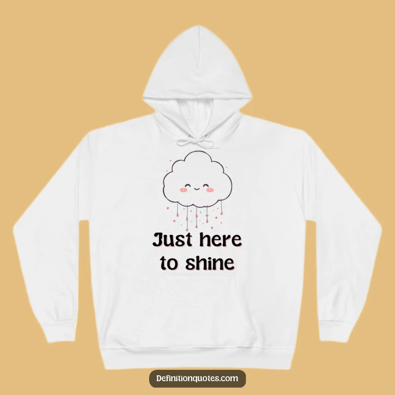 Funny Glitter Cloud Hoodie: Cozy Comfort from a Cheerful Sparkle-Raining Character