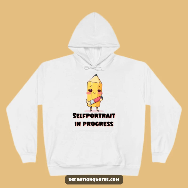 Funny Pencil Self-Portrait Hoodie: Cozy Comfort for Creative Minds