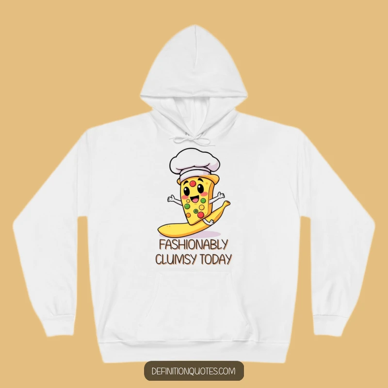 Funny Pizza Chef Slipping Banana Peel Hoodie - Cozy & Hilarious Gift