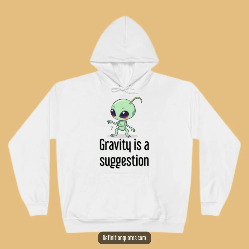 Funny Clumsy Alien Hoodie - Cozy Sci-Fi Character Tripping Sweatshirt for Winter Fun