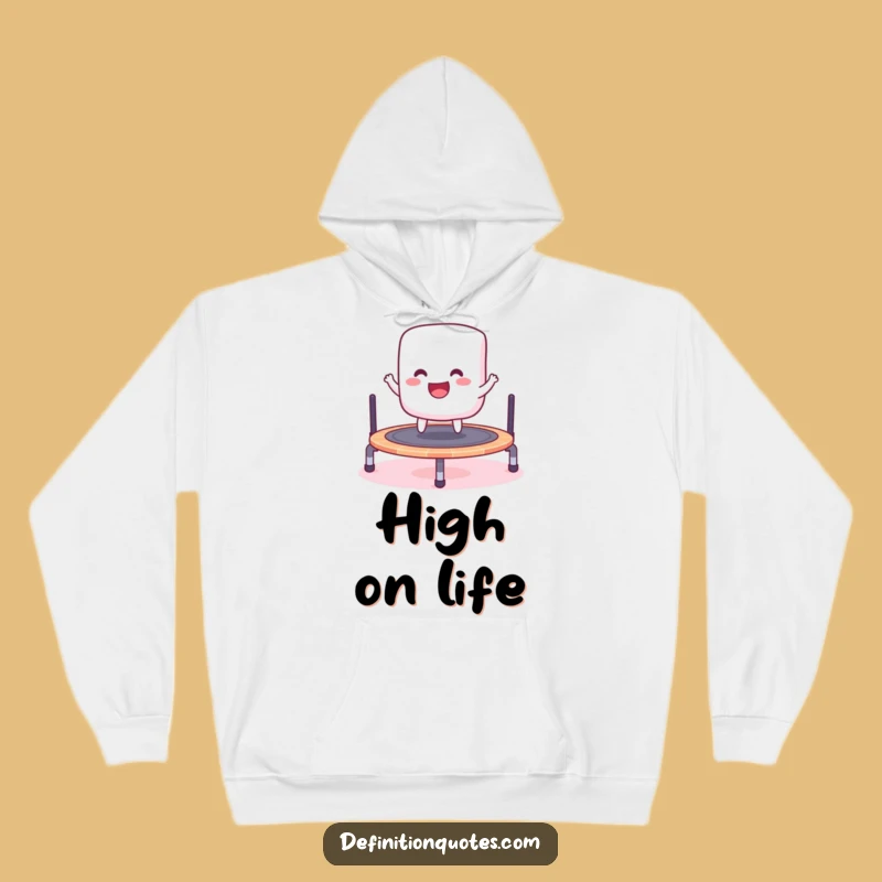 Cozy Funny Marshmallow Hoodie - Cheerful Bouncy Character Hoodie, Great Gift