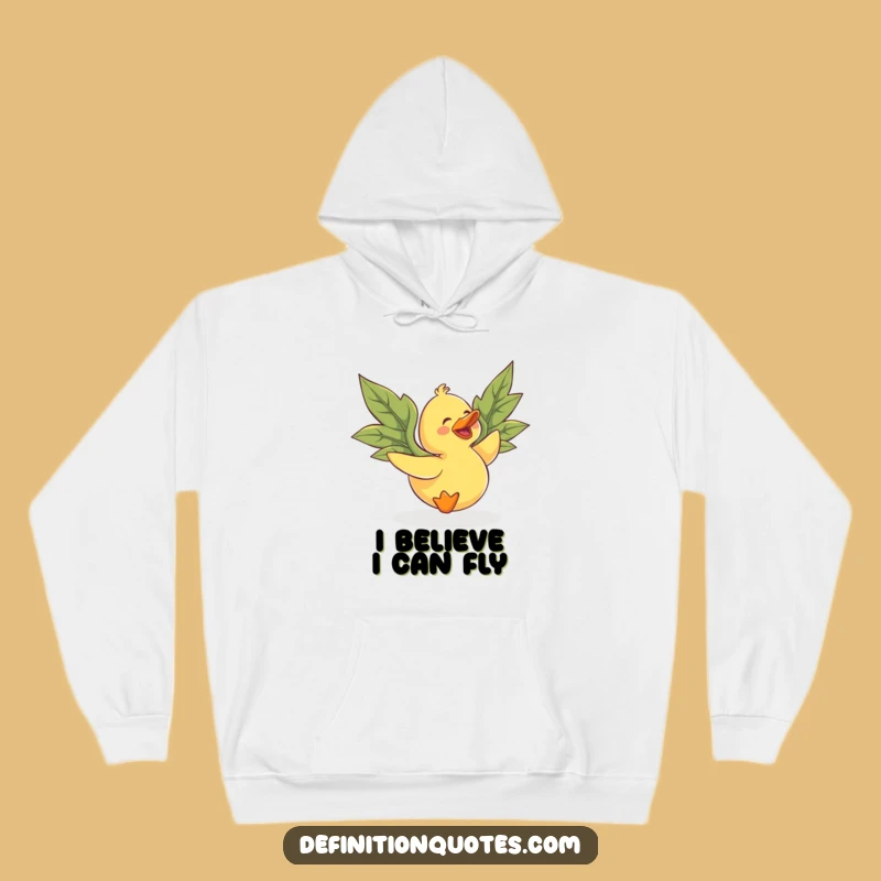 Funny Flying Duck Hoodie: Cozy & Hilarious Leaf-Winged Comfort
