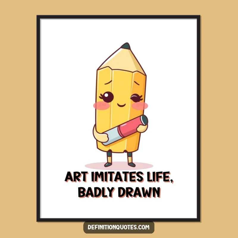 Funny Free Printable Wall Art: Blushing Pencil Artist, Hilarious Downloadable Home Decor