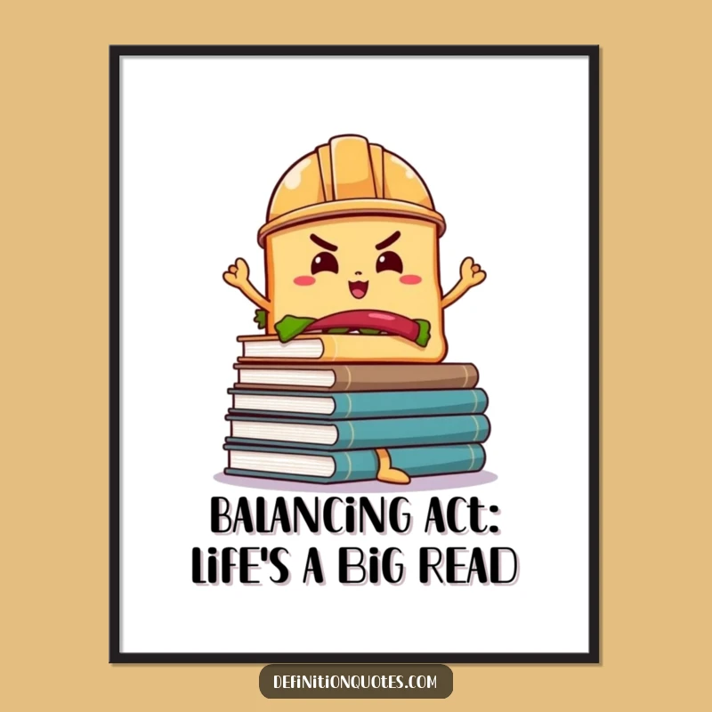 Funny Free Printable Wall Art: Sandwich Balancing Act - Quirky Downloadable Decor