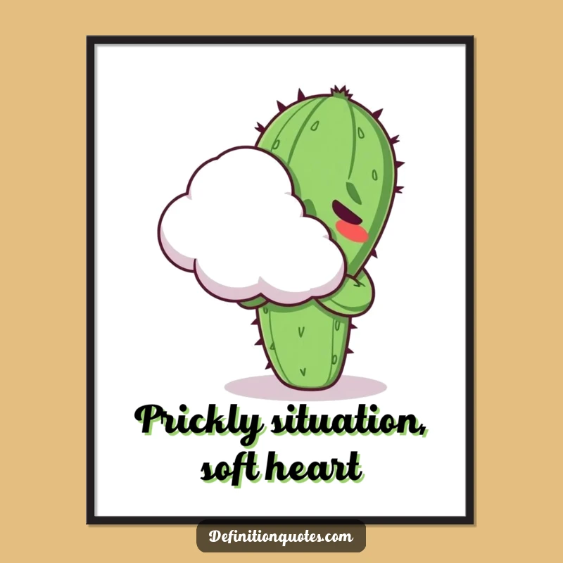 Free Printable Wall Art: Funny Cactus Hug, Hilarious Downloadable Decor