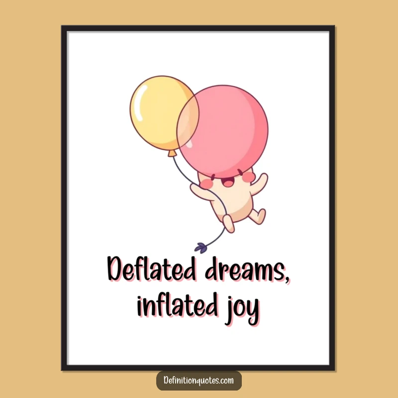 Free Printable Wall Art: Funny Kawaii Balloon Popping Self Humorous Decor