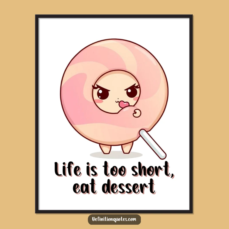 Free Printable Wall Art: Funny Shy Donut & Licked Lollipop, Downloadable Humorous Decor