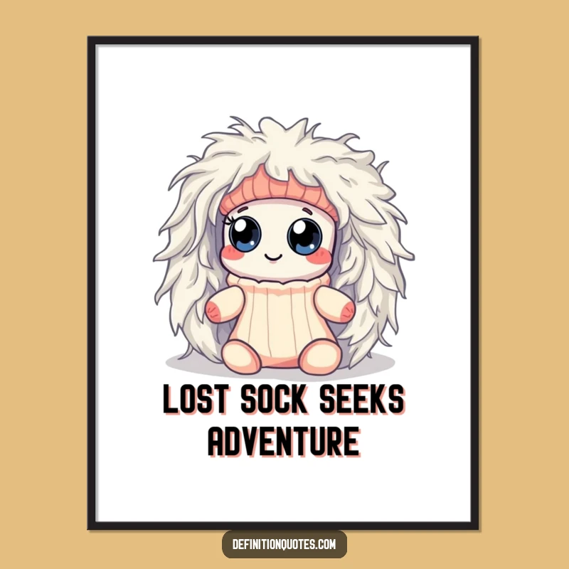 Free Printable Wall Art: Funny Sock vs Lint Monster, Hilarious Downloadable Decor