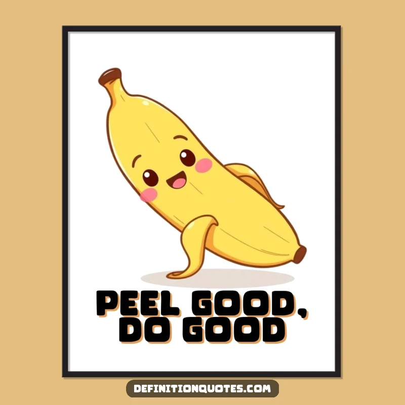 Free Printable Wall Art: Slipping Banana Fun - Funny Decor, Downloadable Gift