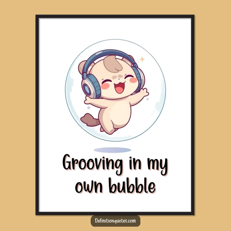 Funny Free Printable Wall Art: Dancing Bubble Creature - Musical Downloadable Decor