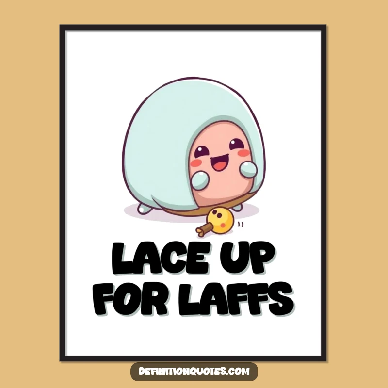 Free Printable Wall Art: Funny Kawaii Slipper Tripping Humorous Decor