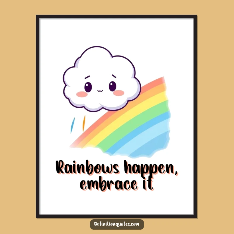 Free Printable Wall Art: Surprised Cloud Rainbow, Funny Downloadable Decor