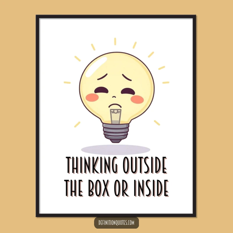 Free Printable Wall Art: Confused Lightbulb Bounce, Downloadable Humorous Decor